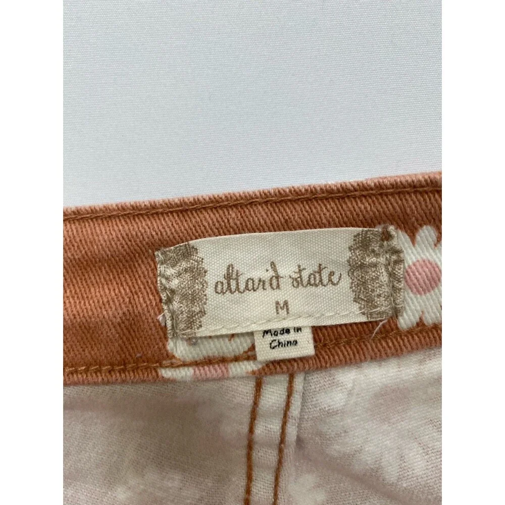 Altar'd State Daisy Print Bell Bottom Flare Jeans Medium Boho Hippie Chic - Picture 2 of 10